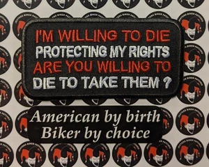 Parche bordado con pegatina dispuesto a proteger mis derechos - Imagen 1 de 1