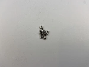 Butterfly Side Profile Charm Metal Jewelry Making Bracelet Charm 3D Gray - Picture 1 of 3