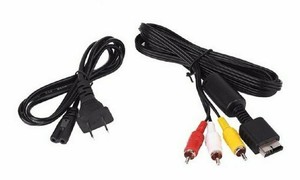 New PS2 AV Cable &  AC Power Cord Bundle (For Original Sony Playstation 2)