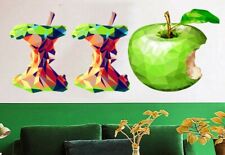 Apple Sticker, Fruits Decal, Polygonal Still life Home Decor, Fruit Wall Art 