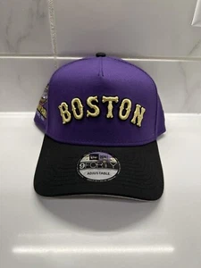 New Era 9FORTY Boston Red Sox Snapback Hat Purple Black Gold Fenway Park - Picture 1 of 5