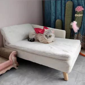 Katzenbett Hundesofa Plüsch Hundecouch Hundebett Weiß Waschbar für klein Hunde - Bild 1 von 8
