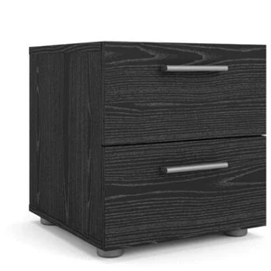 Tvilum Nightstand 16.65" H x 15.75" W x 15.85" D W/2-Drawer Black Woodgrain - Picture 1 of 6