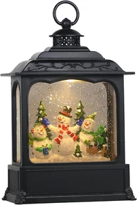 Musical Snow Globe Lantern with Timer, Lighted Usb/Battery Operated Swirling Sin - Picture 1 of 8