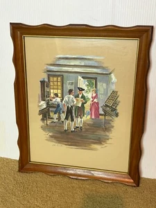 Vintage Morris Bendien American Colonial The Printer Pilgrim Print 11x14 Framed - Picture 1 of 9