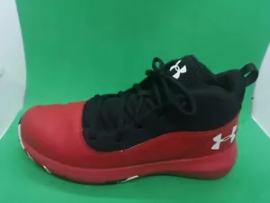 Under Armour Lockdown 4 3022123-601 Red Black Basketball Shoes Men Sz 7 Youth 7Y - Picture 1 of 12
