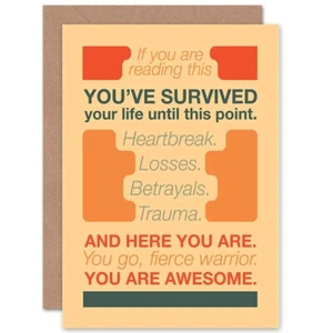 Phrase Prosa Motivation Überleben Geburtstagskarte - Bild 1 von 4