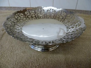 ANTIQUE FRETTED SILVER PLATED TAZZA. By 'JAMES DIXON & SON ' SILVER PLATED TAZZA - Picture 1 of 6