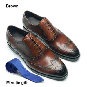 Men's Dress Shoes Toe Oxford Business Wedding Formal Men Shoes - Picture 1 of 22