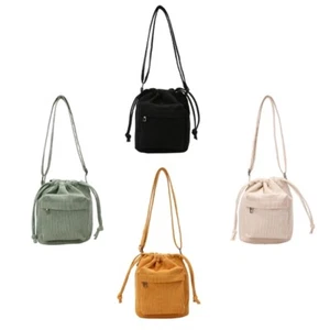 Drawstring Crossbody Shoulder Bag Simple Fashion Bag Versatile Bucket Bag - Picture 1 of 12