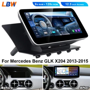 12.3'' Android Car GPS Player Wifi 8G+128GB For Mercedes Benz GLK X204 2013-2015 - Picture 1 of 12