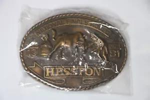 Vintage 1981 Hesston Gürtelschnalle - National Finals Rodeo Neu aus altem Lagerbestand - Bild 1 von 8