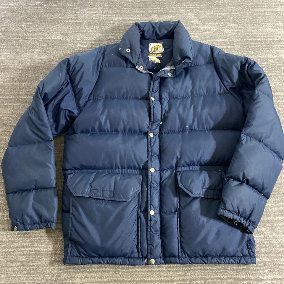 Vintage Golden Bear Blue Down Puffer Jacket Coat Mens Size Large - Image 1 of 4