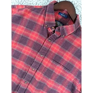Pendleton Mason Flannel Button Up Plaid Long Sleeve Shirt Red Brown Mens Large - Picture 1 of 9