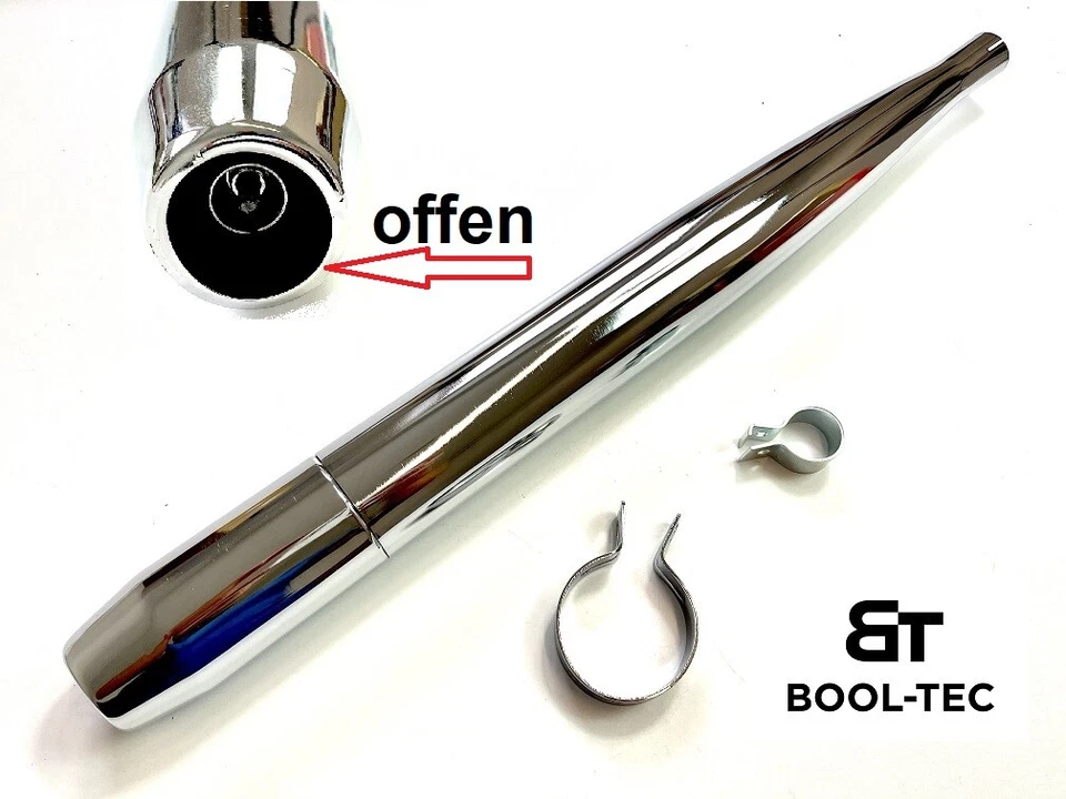 HQ TUNING Auspuff chrom offen Hercules Sachs Prima 2 3 4 5 6 MX-1 GX GT NEU