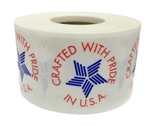 Realizzato con adesivi adesivi bandiera americana Pride in USA (1,5") 500 PZ - Foto 1 di 3