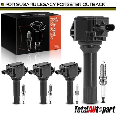 4Pcs Ignition Coil & 4Pcs Iridium Spark Plug for Subaru Forester Legacy Outback - Изображение 1 из 4