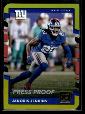 2017 Donruss #75 Janoris Jenkins 21/25 Press Proof Gold Die Cut New York Giants - Image 1 of 2