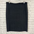 NWT Eileen Fisher Felted Merino Cotton Diagonal Jacquard Skirt Black/Charc XL