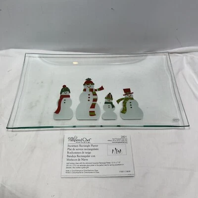 Pampered Chef ~ Plato rectangular muñecos de nieve, artículo 2821 ~ NUEVO Foto 1 de 4
