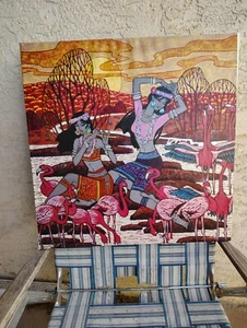 ""Pink Flamingoes"" giclee by Zu Ming Ho - Picture 1 of 16