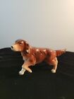 Vintage Porcelain Brown Dog Figurine Glazed 4"x7"