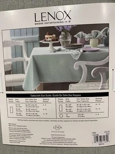 Lenox French Perle Grey Rectangular Tablecloth 60" X 102”- Seats 8-10 - Picture 1 of 4