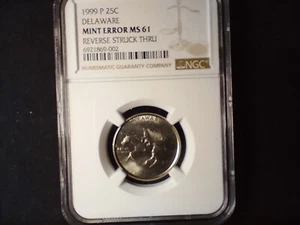 1999 Washington Quarter w/error MS 61 - Picture 1 of 13