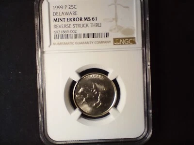 1999 Washington Quarter w/error MS 61 - Image 1 of 4