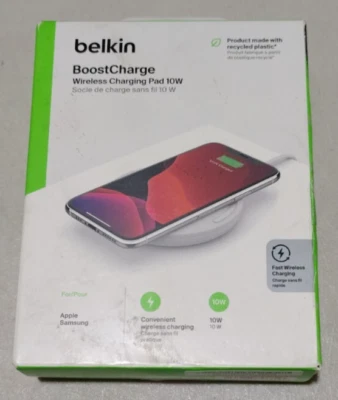 Belkin BOOSTCHARGE 10W Fast Wireless Charging Pad for Apple Samsung LG White - Image 1 of 4