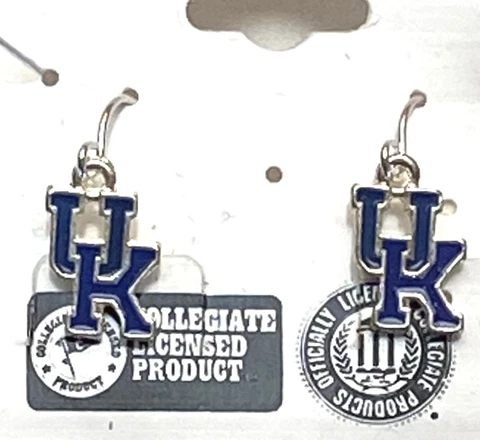 NCAA University of Kentucky UK Wildcats Dangle Pierced Earrings Silver Pl US NEW Cover