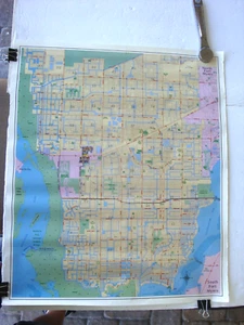 Póster de principios de los 90 PRE Veterans Bridge & Pkwy Cape Coral Florida Land Map 21 X 24 - Imagen 1 de 3