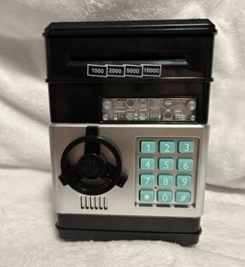 Electronic Piggy Bank ATM Password Money Box Cash Coins For kids. NEW. BLACK. - Picture 1 of 3