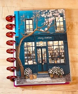 Cute Bookstore Front with Flowers Cover Set 4 use w/ TUL/Arc (8 disc) Planner~ - Picture 1 of 4