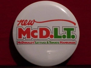 McDonald's "New McD.L.T." Vintage 1980's Crew Award Pinback - Picture 1 of 2