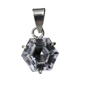 A++ Natural 28 Ct Certified White Sapphire Gemstone 925 Silver solitair Pendant - Picture 1 of 7