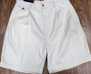 ¡NUEVO! PANTALONES CORTOS DE CABINA PLISADOS NAUTICA DE COLECCIÓN 100% ALGODÓN CAQUI CLARO Talla 33 - Imagen 1 de 4