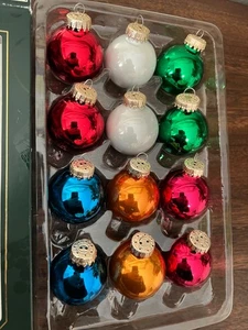 VINTAGE KREBS 12 STCK. Glas Weihnachtsschmuck CABERNET BRT SIL GLÜHBIRNEN EINFARBIG - Bild 1 von 5