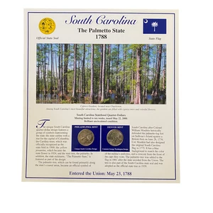 South Carolina Statehood Quarters P&D Postal Commemorative Society Collection - Picture 1 of 3
