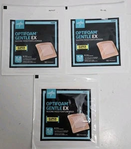 Qtà 3 - Medline Optifoam Gentle EX schiuma facciale in silicone e cura ferite bordo 4x4 - Foto 1 di 3