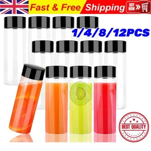 1-12PCS Plastic Empty Bottles with Lids PET Juice Bottles 300ML Clear Bottle - Picture 1 of 13