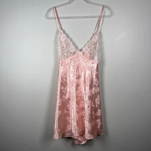 Vestido Top Lencería Babydoll Vintage Intimate Attitudes Rosa Encaje Talla 3XL - Imagen 1 de 10