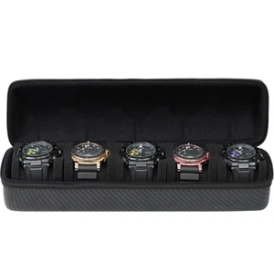 Travel Case, 5 Slots Storage Box for Men, Hard Organizer With Removable Shock... - Bild 1 von 6