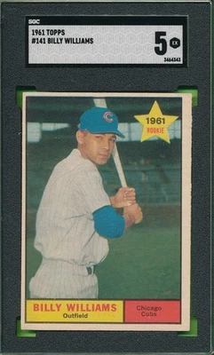 Crazysharp SGC 5 EX BILLY WILLIAMS HOF NOVATO 1961 TOPPS 141 GRADUADO CEREZA TPHLC Foto 1 de 4