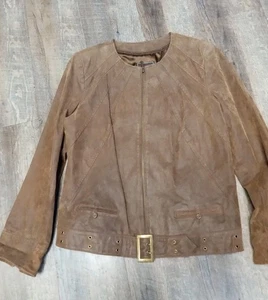 Bradley Bayou braune Leder Wildleder Biker Jacke - Bild 1 von 7