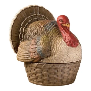Bethany Lowe Thanksgiving Vintage Turkey Basket Container Table TD3157 - Picture 1 of 3