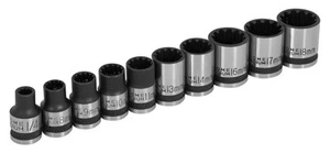 Performance Tool W38194 10 Piece 3/8 Inch Drive Spline Socket Set - Picture 1 of 5