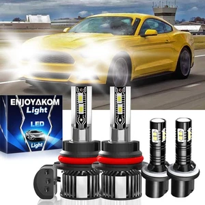 Combo 4x faros LED altos/bajos + faros antiniebla 10000K para Ford Mustang 1994-2004 - Imagen 1 de 16