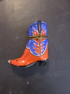 Vintage Porzellan Schmuckschatulle LIMOGES of FRANCE CHAMART Cowboystiefel - Bild 1 von 11