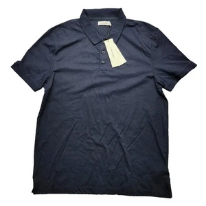 Calvin Klein Mens Monogram Logo Polo Shirt Blue Large MSRP $70 - Picture 1 of 7